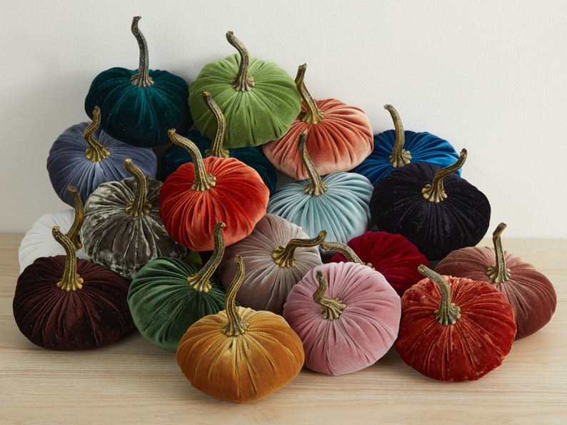 Small Velvet Pumpkins