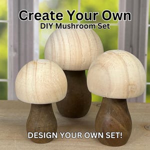 Mushroom DIY Craft, Create Your Own Mushrooms, Woodland Art Decor, Painting Kit, do it yourself, craft activity, all ages, kid friendly