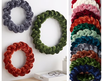 Velvet Wreath, Wall Decor, Front Door Wreath, Spring Wreath, Summer Door Decor, Cozy Modern Home Decor, Holiday Wall Hanging, Wedding Decor