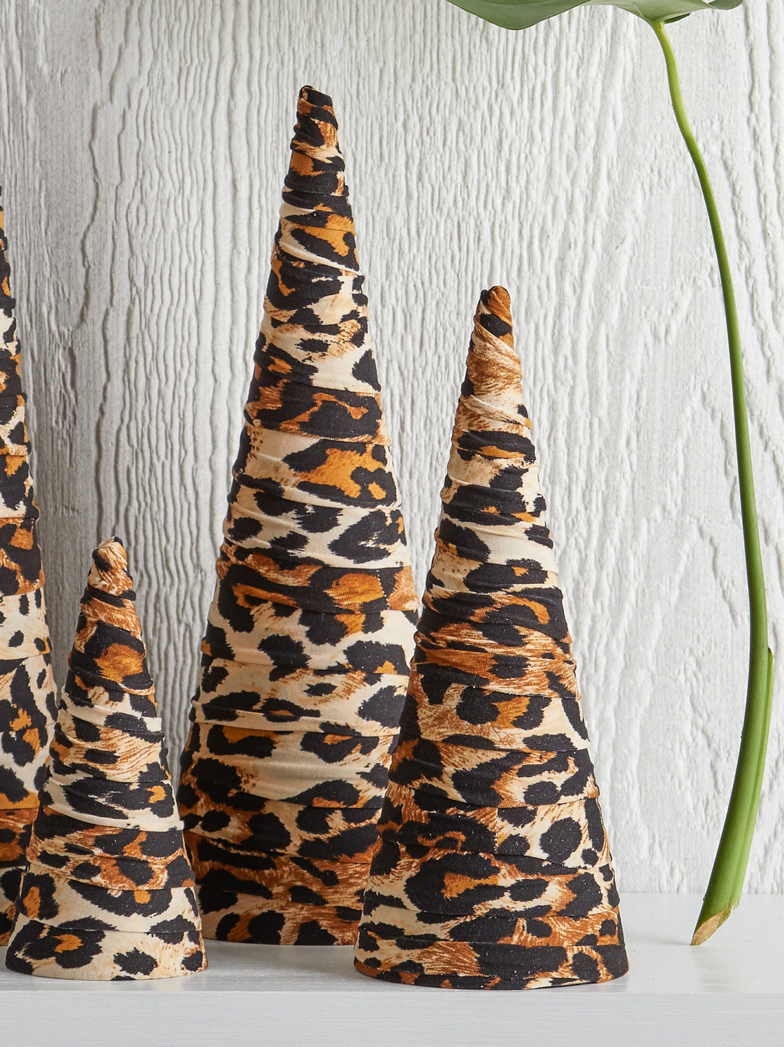 Trees Set of 3 Leopard Print home decor tabletop decor | Etsy