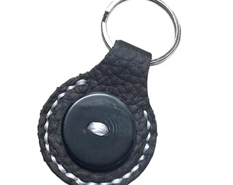 Handmade Leather Keychain Set: Saddle Stitched, Stingray Texture (3pcs)