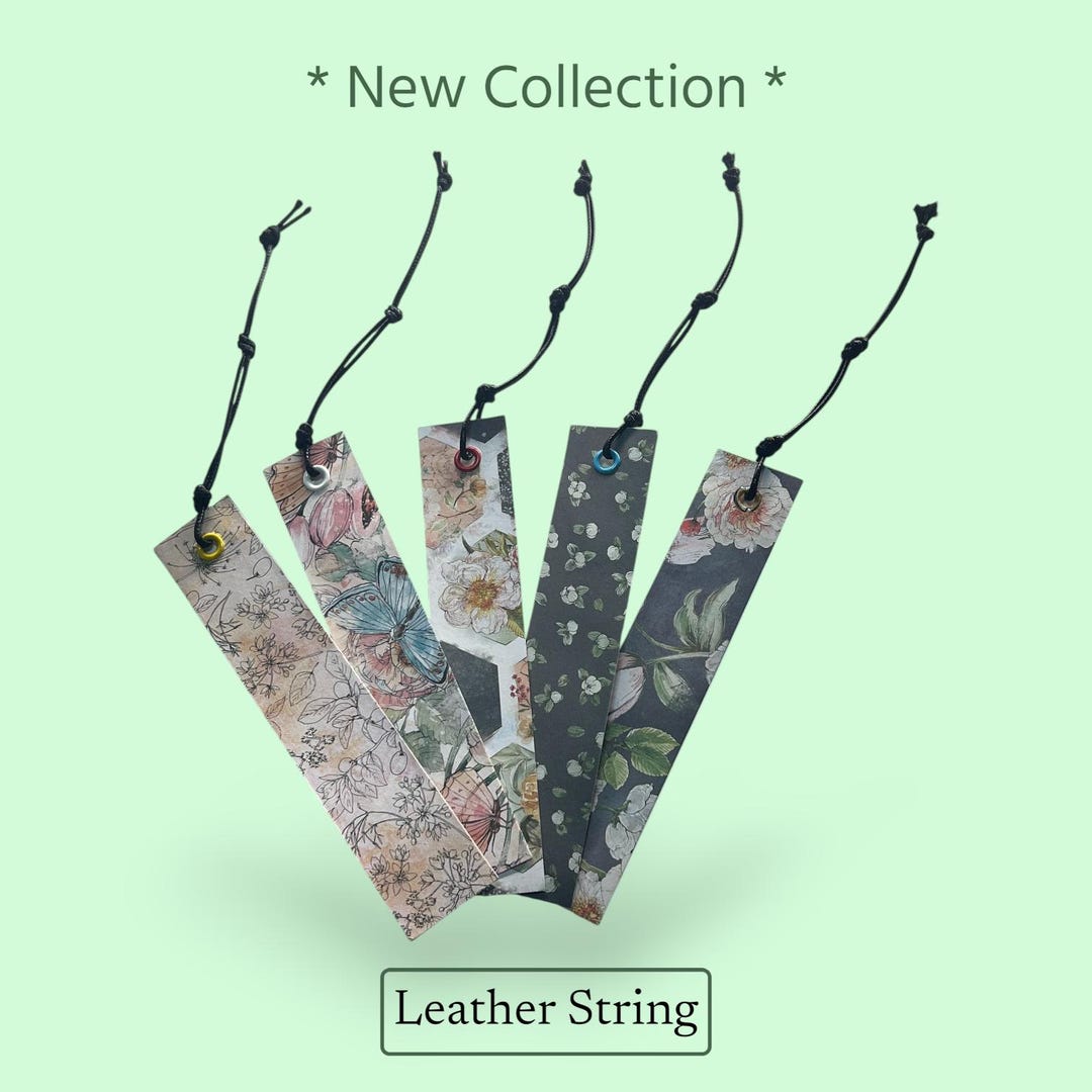 Handmade Leather String With Paper Bookmark - Etsy