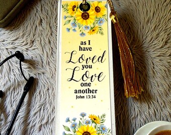 Bible Verse Image Bookmark Laminating with Tassel for Reading Book
