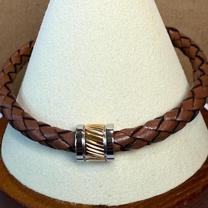 Brown Braided Leather Bracelet
