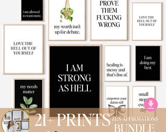Daily reminders, positive affirmations, mental health office decor, daily affirmations, mental health posters,  positive quotes, zen wall ar