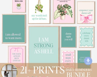 Daily reminders, positive affirmations, mental health office decor, daily affirmations, mental health posters,  positive quotes, wall art
