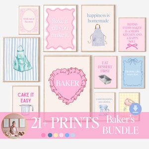 Baking Kitchen Wall Art, printable Bakery Decor, funny Baking Quotes, Pastry Chef Prints, Digital Download kitchen artwork, bakery wall art