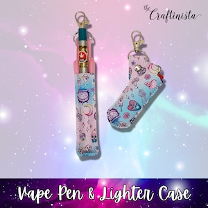 Pastel Goth Vape Pen & Lighter Holder, Vape Case, Stoner Gift Set, Lighter Case, Vape Lanyard, 420 Gift, Lighter Lanyard, Groomsmen Gift