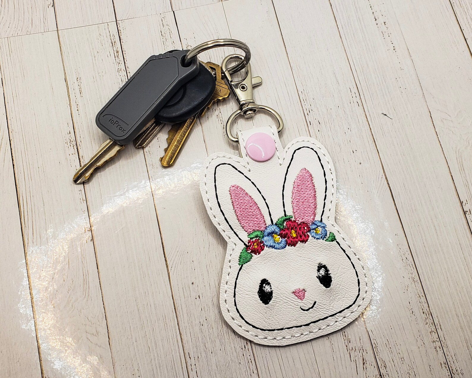 Bunny Keychain Bunny Keyring Floral Bunny Floral Key Chain Etsy UK