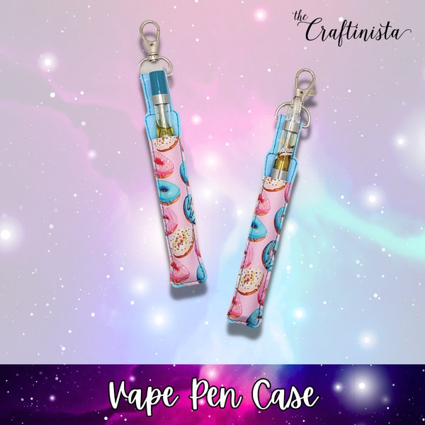 Pink Donut Mini Vape Pen Holder, Pen Case, E-Cig Case, Vape Lanyard, Festival Lanyard, ECig Lanyard, Vape Holder, Pen Keychain, Pen Clasp