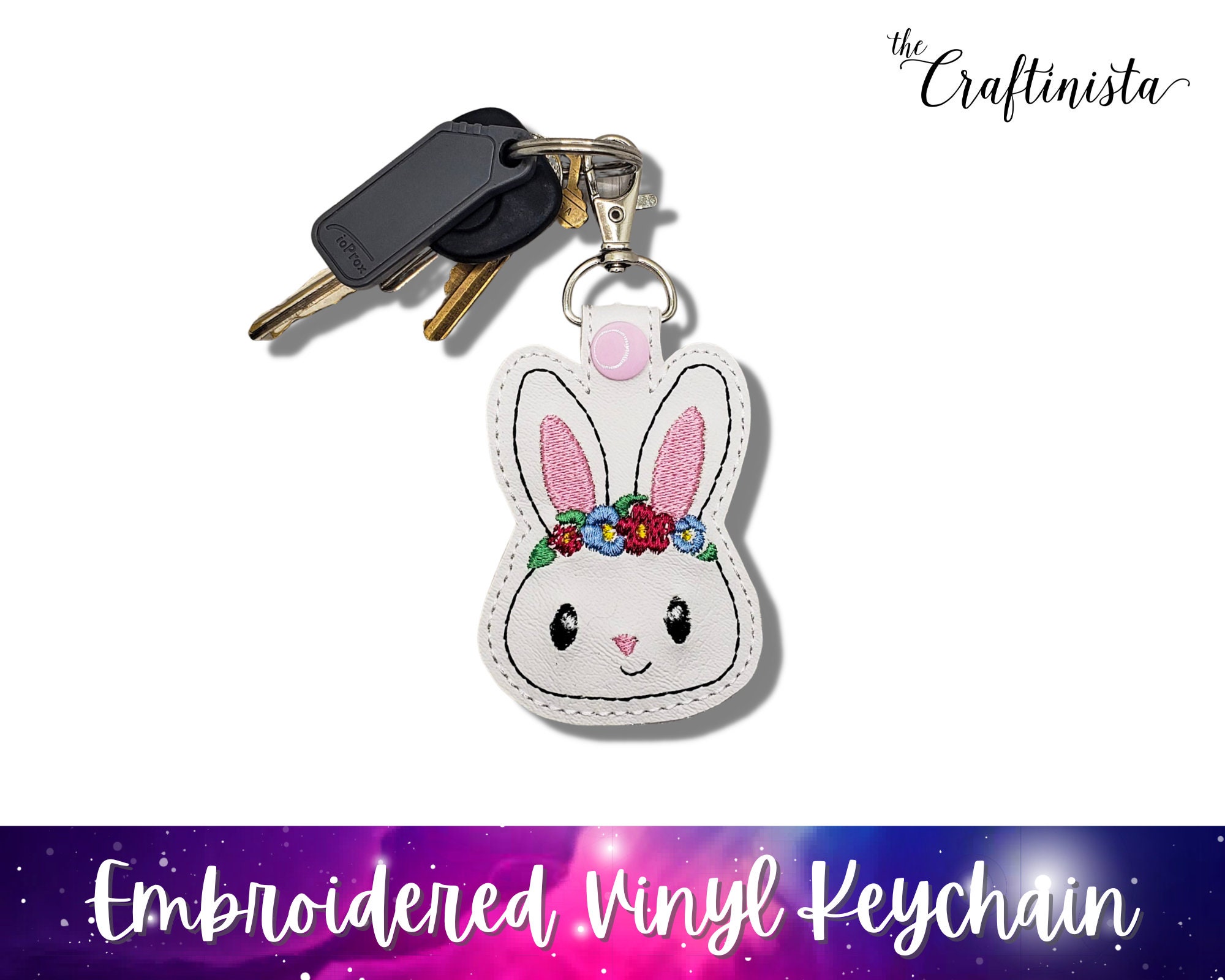 Bunny Keychain Bunny Keyring Floral Bunny Floral Key Chain Etsy UK