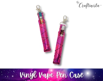Pink Holographic Vape Pen Holder, Pen Case, E-Cig Case, Vape Lanyard, Festival Lanyard, Vape Holder, Pen Keychain, Pen Clasp, 420 Gift,