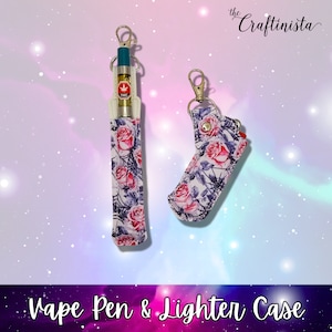 Roses & Spiderwebs Vape Pen and Lighter Holder, Vape Case, Stoner Gift Set, Lighter Case, Vape Lanyard, 420 Gift, Lighter Lanyard,