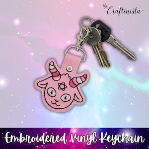 Baphomet Keychain, Baphomet Keyring, Satan Keychain, Goat Head Keychain, Spooky Gifts, Satanist Gift, Spooky Gifts, Satanic Goat Head