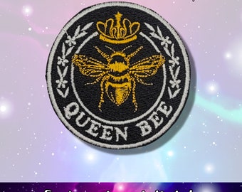 Queen Bee Patch, Bee Iron-On Patch, Gifts for Bee Lover, Bee Lover Gift, Bumble Bee Patch, Insect Patch, Bag Badge, Queen Bee Gift,