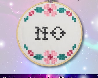 No Wall Hanging, Embroidered Hoop Art, Thread Art, Funny Art, Handmade Décor, Modern Wall Art, Snarky Embroidery Art, Faux Cross Stitch,