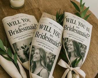Custom Bridesmaid Proposal Newspaper Template | Printable Will You Be My Bridesmaid Proposal | Unique Bridesmaid Invitation