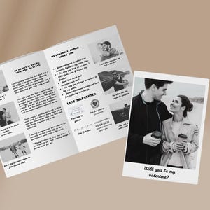 Modelo de cartão personalizado para o Dia dos Namorados | Presente de Dia dos Namorados para namorado ou namorada | Modelo Canva | Presentes significativos para aniversário
