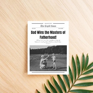 Jornal do Dia dos Pais | Aniversário do pai no Masters Golf | Presente do pai no Masters para o pai jogador de golfe | Gif de Natal para o marido