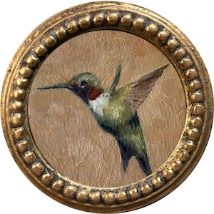 Hummingbird circle painting print