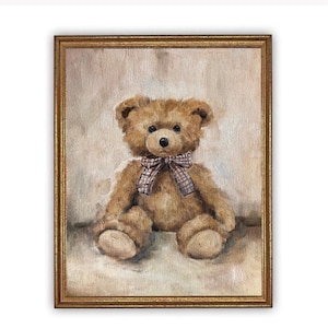 Teddy bear oil painting PRINT