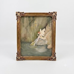 vintage fairy oil painting PRINT