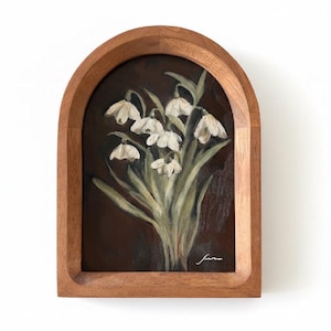 Arched Snowdrop flower painting print