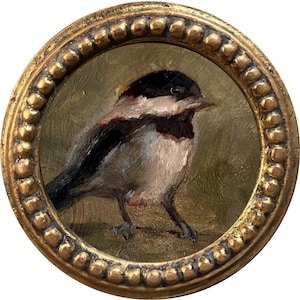 Chickadee bird painting print