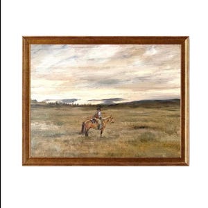 PRINT Cowboy oil painting on wood panel—then made into PRINT