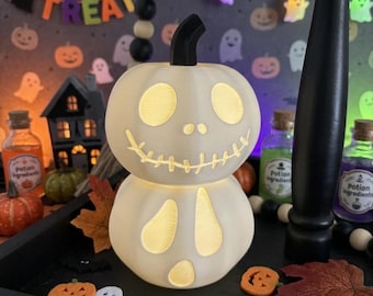 Halloween Pumpkin Lamp Jack O Lantern Lighted Decor Spooky Shelf Decor Ghost Pumpkin Lantern Fall Tiered Tray Decor