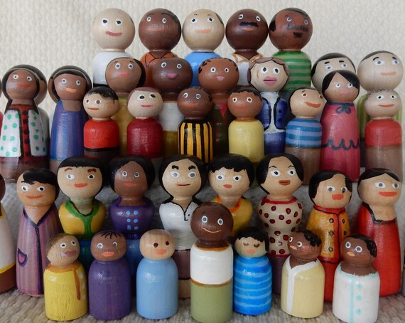 mixed race dollhouse family