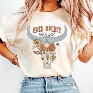 Western Shirt - Unisex Garment-Dyed T-shirt for Free Spirit & Country Lovers, Wild West Tee, Desert Shirt, Cowgirl Gift, Country Girl Top