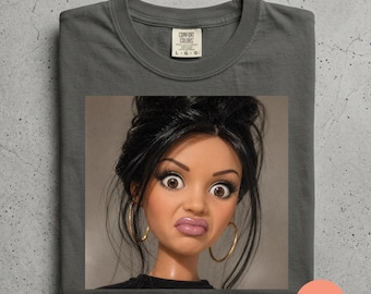 Camiseta divertida con ojos de reojo, camiseta divertida con meme de muñeca y cara de apestoso