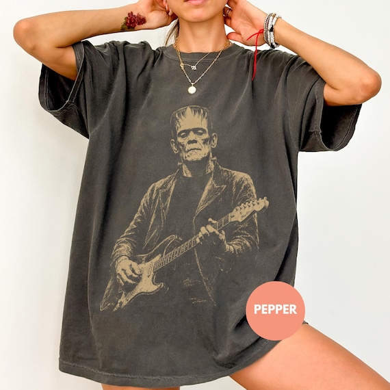 Frankenstein playing Guitar Shirt, Funny Frankenstein Shirt, Popular Halloween Shirt, Funny Halloween, Trendy Halloween