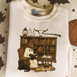 Comfort Colors® Country Ghost Scene Shirt, Halloween Country Ghost Sweatshirt, Cowboy Ghost Shirt, Western Halloween Shirt, Fall Western
