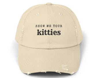 Distressed Cat Lover Cap: Embroidered Unisex Hat