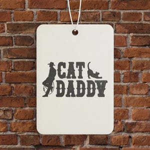 Désodorisant pour voiture Western Boho Cat Daddy | Cadeau pour papa chat cowboy | Accessoire de voiture amusant | Freshie véhicule parfumé | Déco pour amoureux des chats
