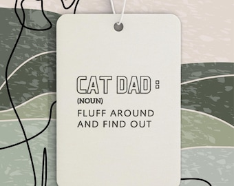 Cat Dad Air Freshener: Funny Scented Car Accessory