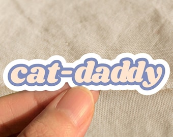 First Fathers Day Cat Dad Sticker, Gift For New Cat Dad, Waterproof Vinyl Kiss Cut Laptop Water Bottle Decal