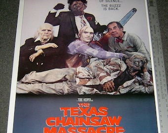 Texas Chainsaw Massacre 2-1986 original Alternative 'Breakfast Club' Version-15" X 22" film poster-New Old Stock 80sVHS/Halloween/Horror
