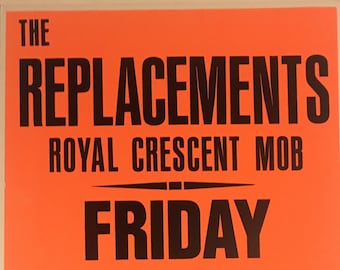 The Replacements-1988 L.A. Concert poster-15X2" boxing style-New Old stock near new condition. Indy- Alt-Pop-Rock P. Westerberg T.Stinson