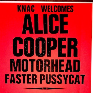 Alice Cooper-Motorhead+Faster Pussycat-Rare 1988 L.A. 15X22" Cartel de concierto 'estilo boxeo'-New Old Stock-Heavy metal/Hair Metal/Guns N Roses