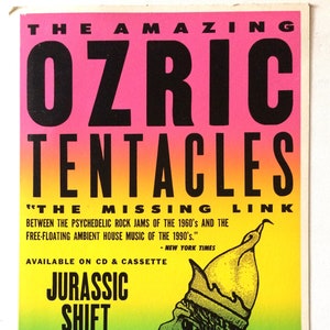 Tentáculos de Ozric-1980's-90's estilo boxeo Cartel de concierto-15X22 pulgadas-New Old Stock-Los Angeles-Prog/Alternative/Indy/Hippie/UK House/Ambient