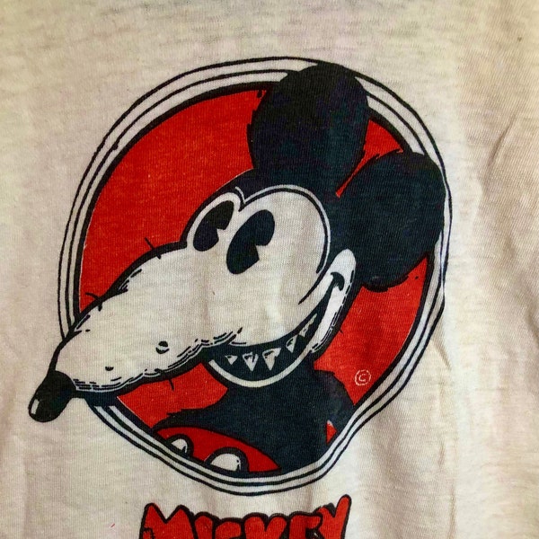 T-shirt ORIGINAL vintage de Mickey Rat des années 1970 ! Style bande dessinée underground. Tight/Slim/Unisexe-med/Lg-Hippy/Punk/Stoner/CounterCulture Livraison gratuite aux États-Unis