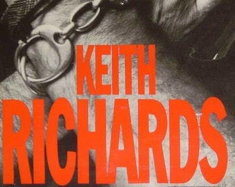 Keith Richards (Rolling Stones) Poster-1988 'Talk is Cheap' promo poster-14 x22 inches-Skull Ring photo-New Old Stock-Classic Rock