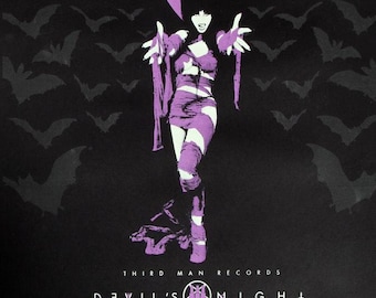 ELVIRA-'Mistress of the Dark' RARE 2010 HALLOWEEN Nashville Poster 3rdMan Event-Glow in Dark! Jack White/Cassandra Peterson/Goth/Halloween