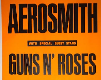 Aerosmith Guns N' Roses 1988 Concert Poster, Pacific Amphitheater