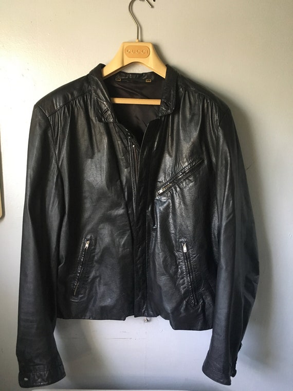 Vintage GANDALF leather Jacket Unisex-1960s-70s-Size … - Gem