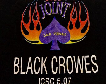 Black Crowes-Rare mid 2000s concert T-shirt from Hard Rock Hotel & Casino, Las Vegas-Black SZ LRG. Stones/Faces/Led Zep/USA ClassicRock