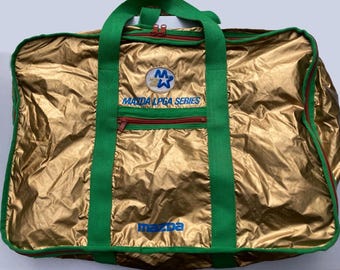 Vintage 1980s Mazda LPGA Series Gold Nylon Tote Bag Set